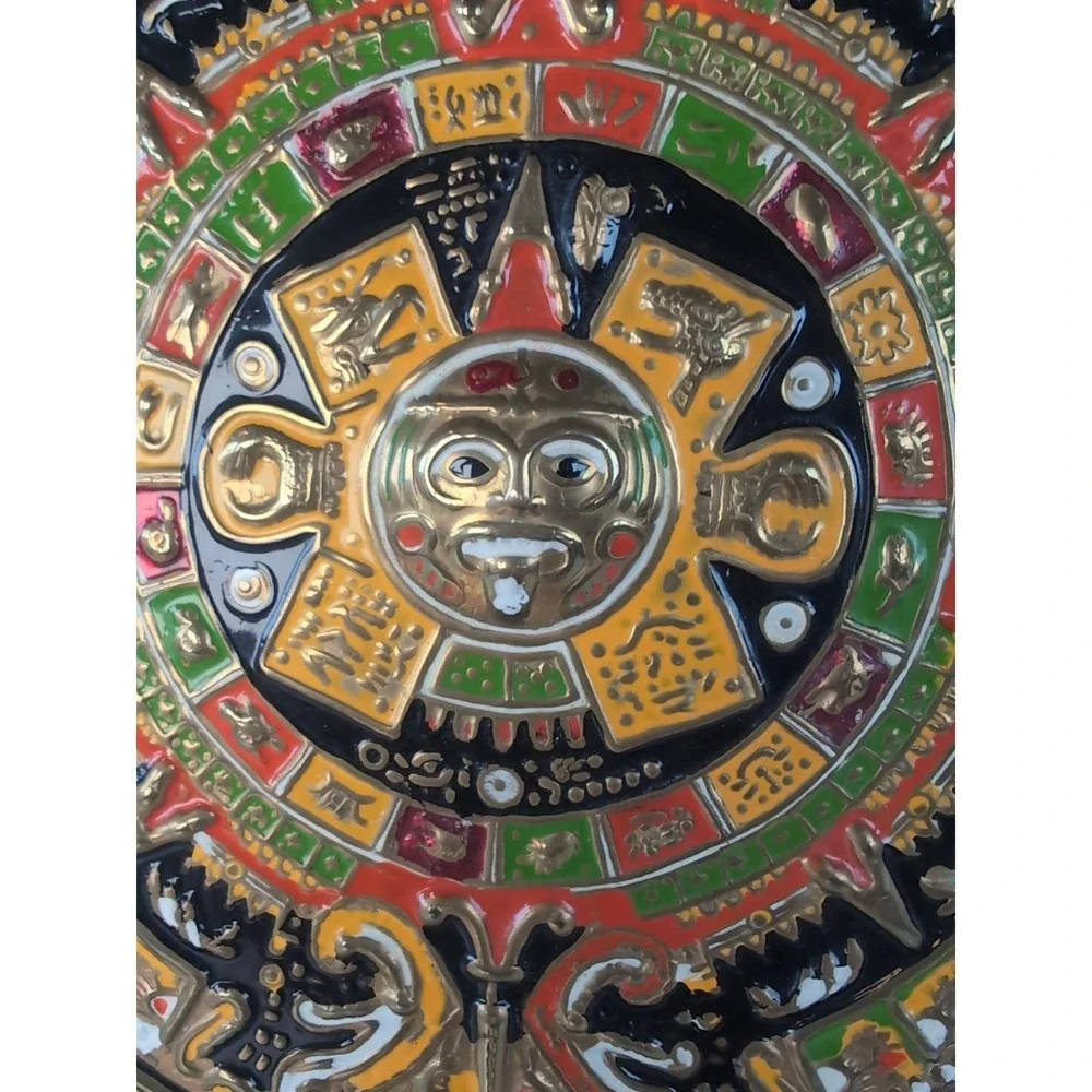 Handcrafted Cancun Mexico Enameled Aztec 11